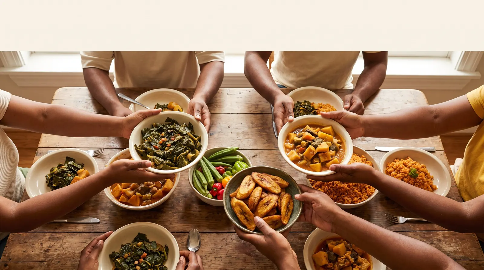 A table of fresh produce from local farms